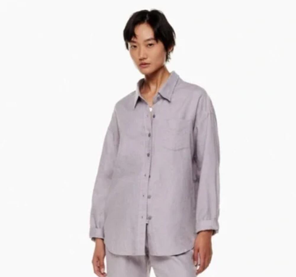 Wilfred Free Lavender Purple Button Down Shirt Boxy Oversized Women's size Large